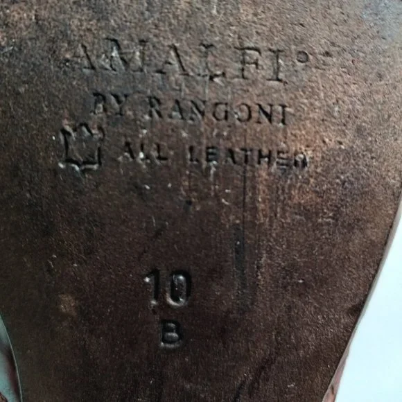 Amalfi By Rangoni All Leather Stappy Heel Size 10B - Picture 7 of 8